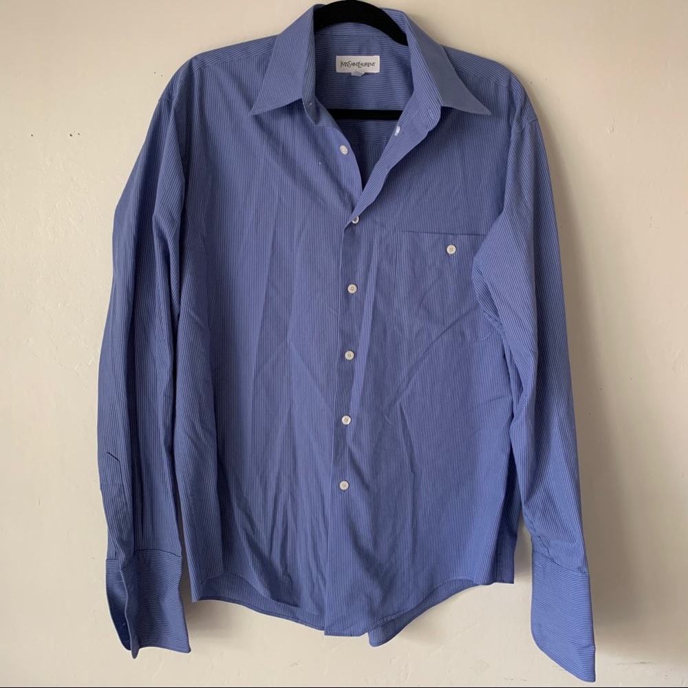 Blue Striped YvesSaintLaurent Button Up